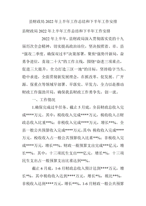 县财政局2022年上半年工作总结和下半年工作安排_1.docx