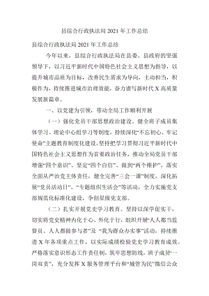 县综合行政执法局2021年工作总结.docx