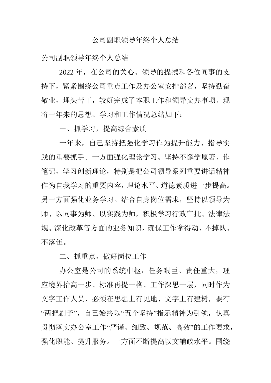 公司副职领导年终个人总结_1.docx_第1页