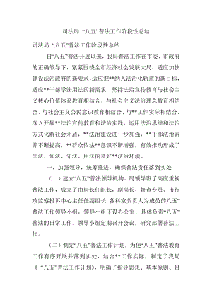 司法局 “八五”普法工作阶段性总结.docx