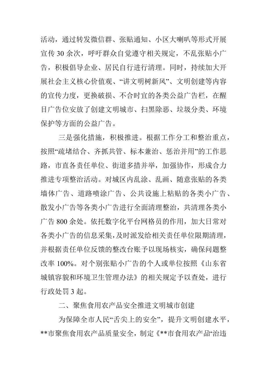 在全市文明典范城市创建专项整治行动会议上交流发言.docx_第2页