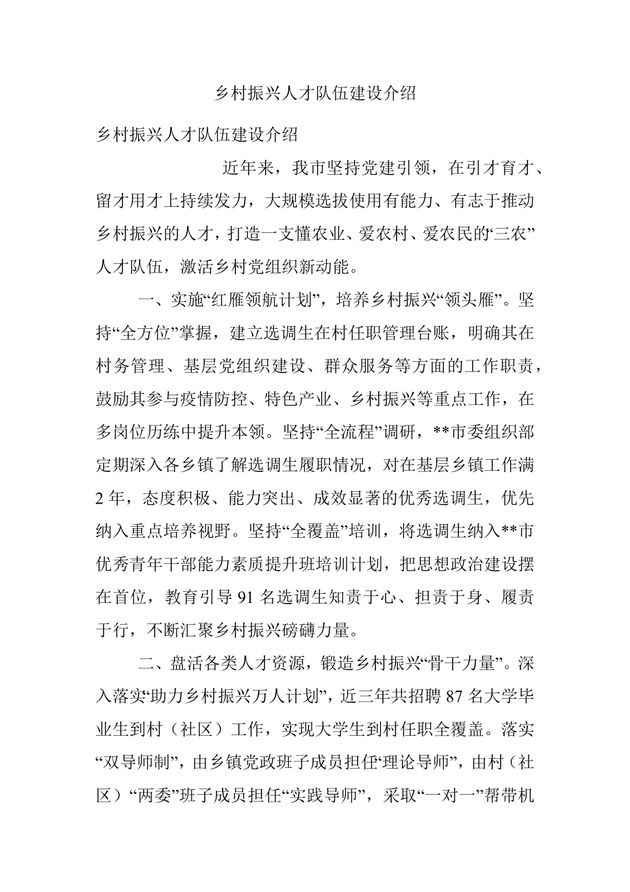 乡村振兴人才队伍建设介绍.docx_第1页