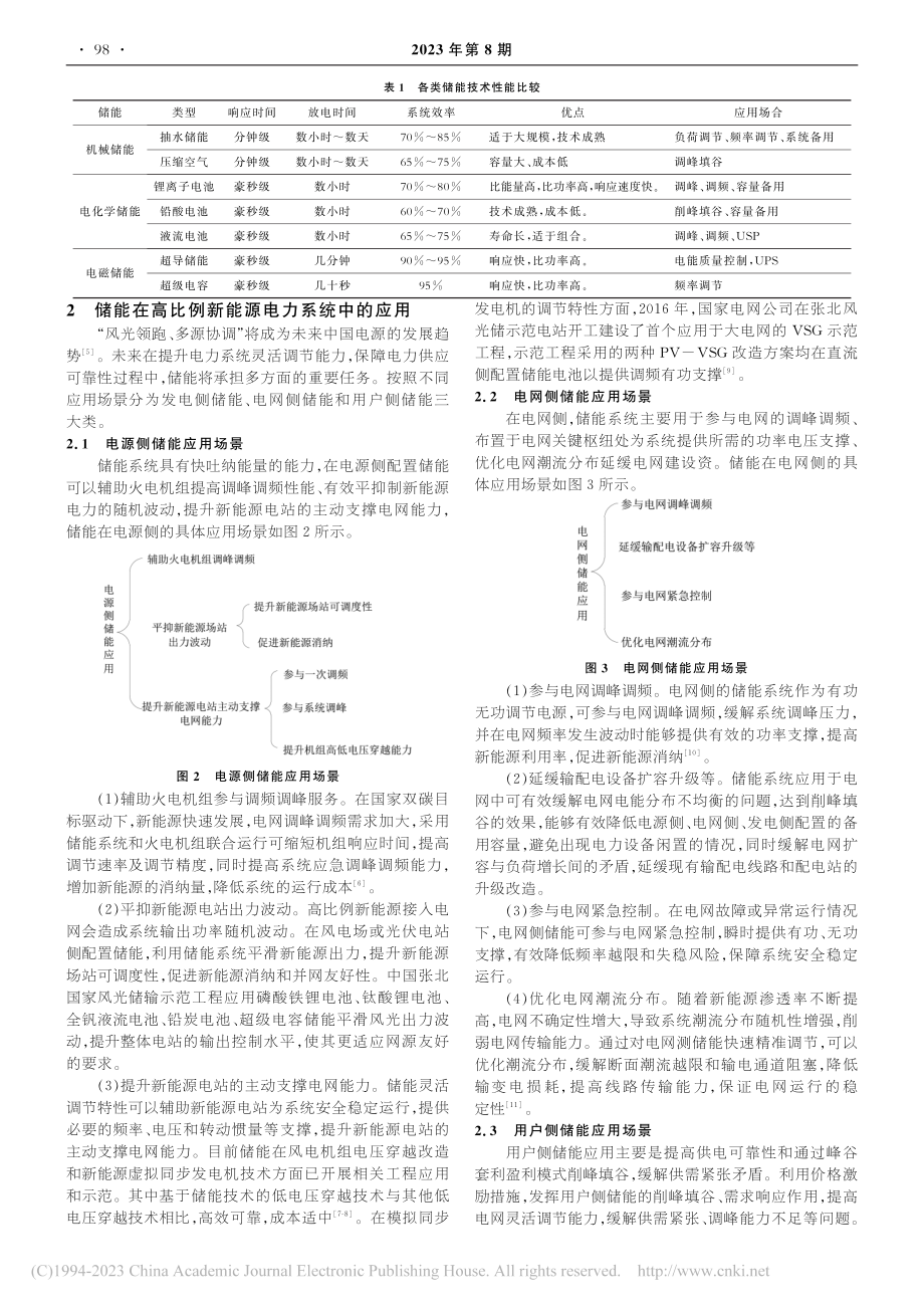 储能在高比例新能源电力系统中的应用及展望_张金平.pdf_第2页