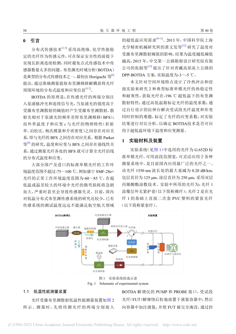 超低温环境下光纤布里渊频移特性研究_刘桔阳.pdf_第2页