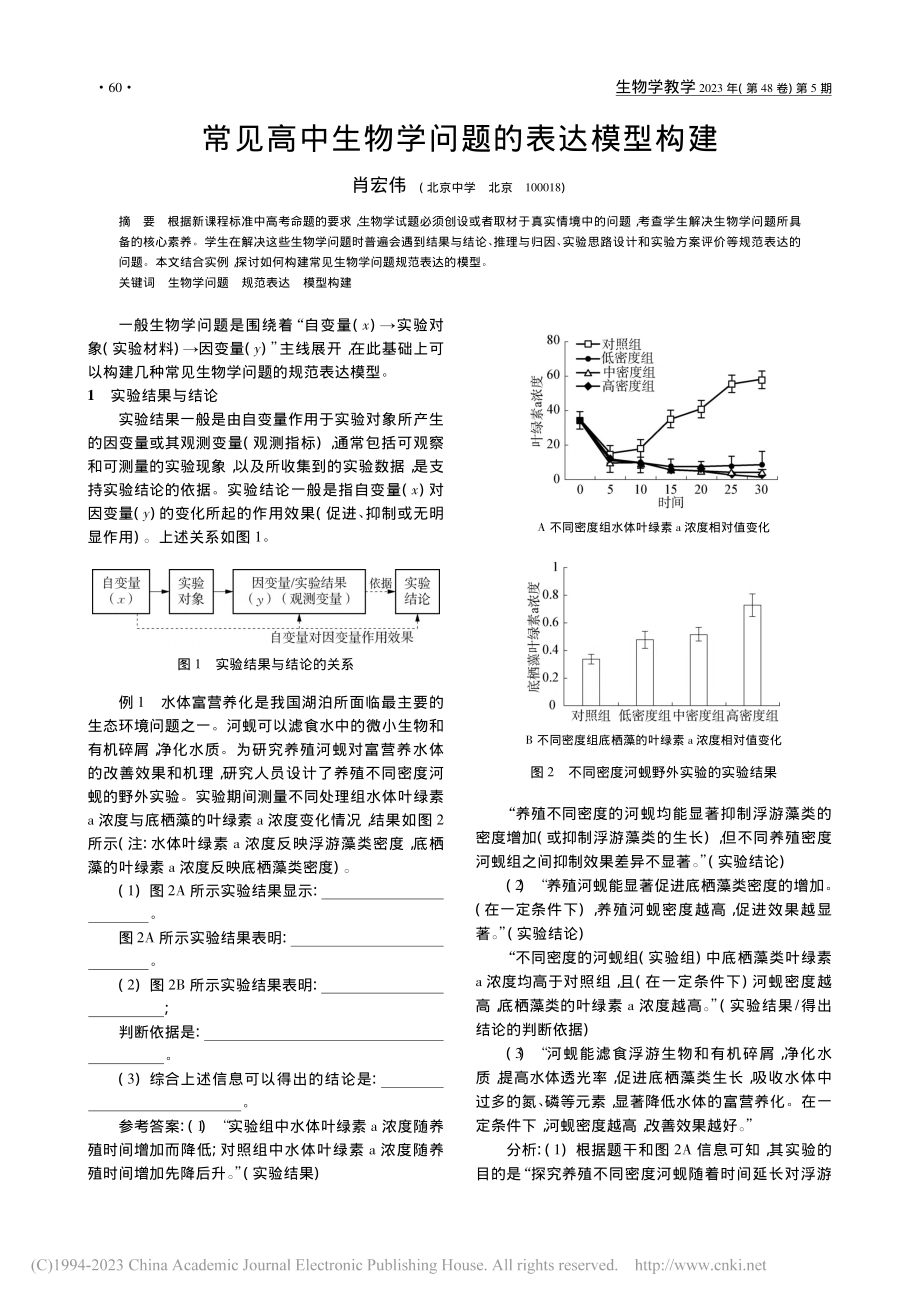 常见高中生物学问题的表达模型构建_肖宏伟.pdf_第1页