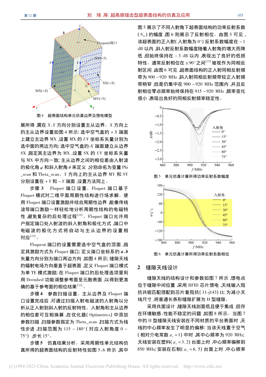 超高频锯齿型超表面结构的仿真及应用_刘琦.pdf_第3页