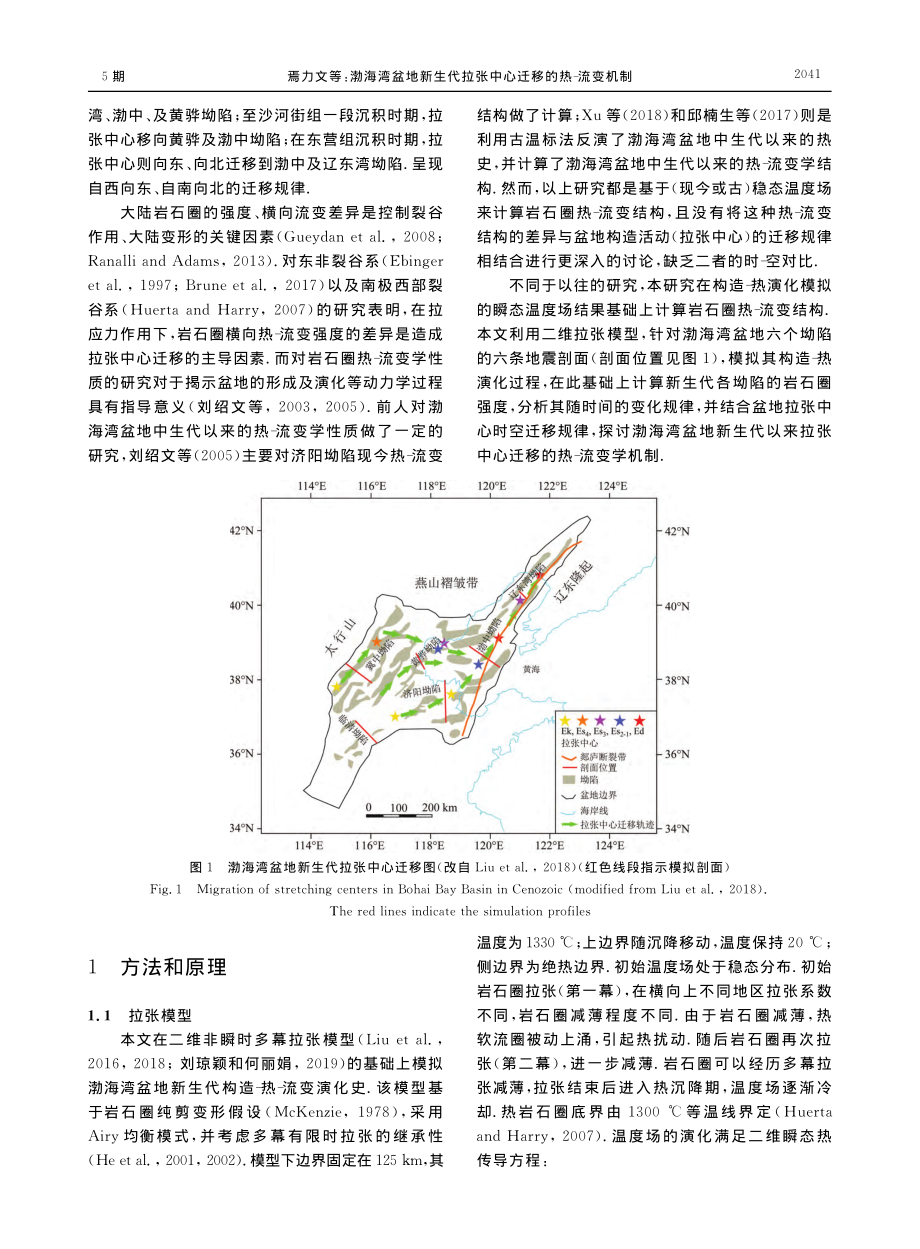 渤海湾盆地新生代拉张中心迁移的热-流变机制_焉力文.pdf_第3页