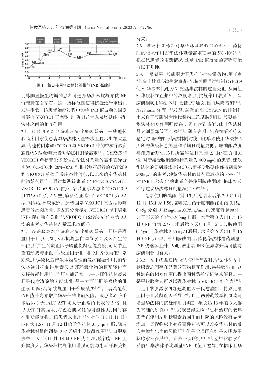 瓣膜置换术后住院患者华法林抗凝疗效的影响因素_朱新昌.pdf_第2页