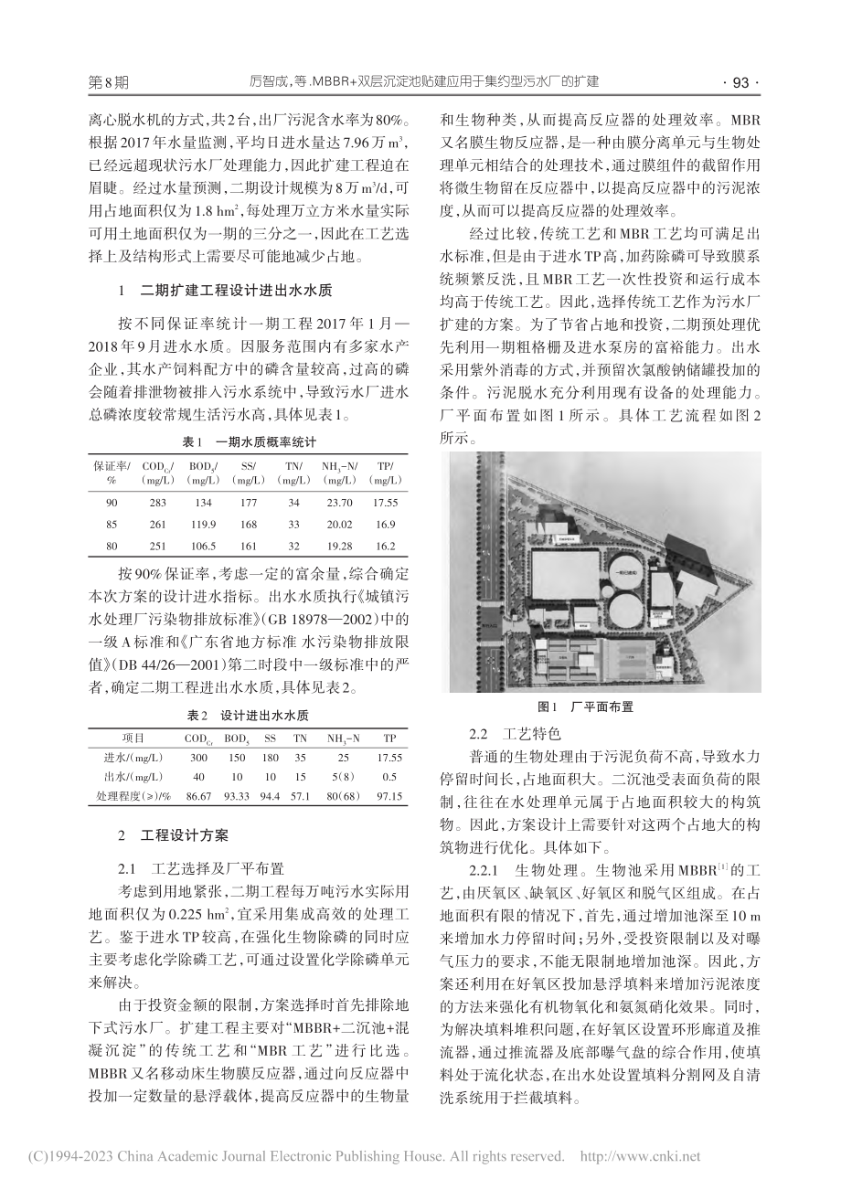 MBBR+双层沉淀池贴建应用于集约型污水厂的扩建_厉智成.pdf_第2页