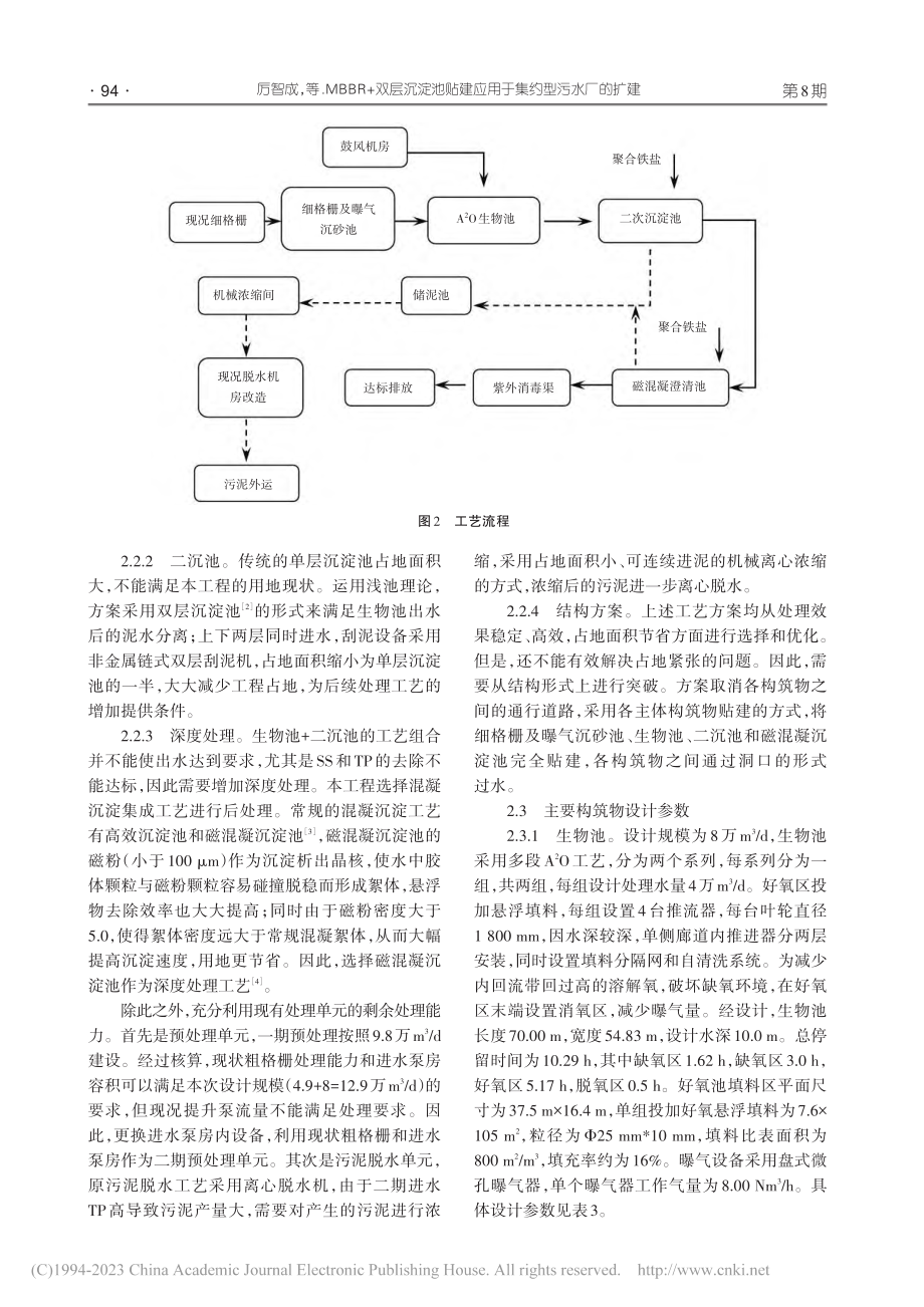 MBBR+双层沉淀池贴建应用于集约型污水厂的扩建_厉智成.pdf_第3页