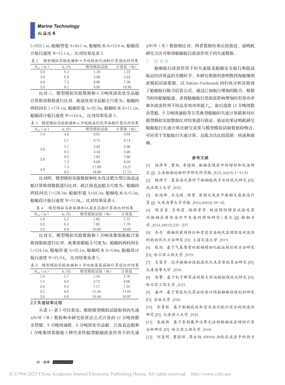 船舶航行失速算法分析_李成海.pdf_第3页