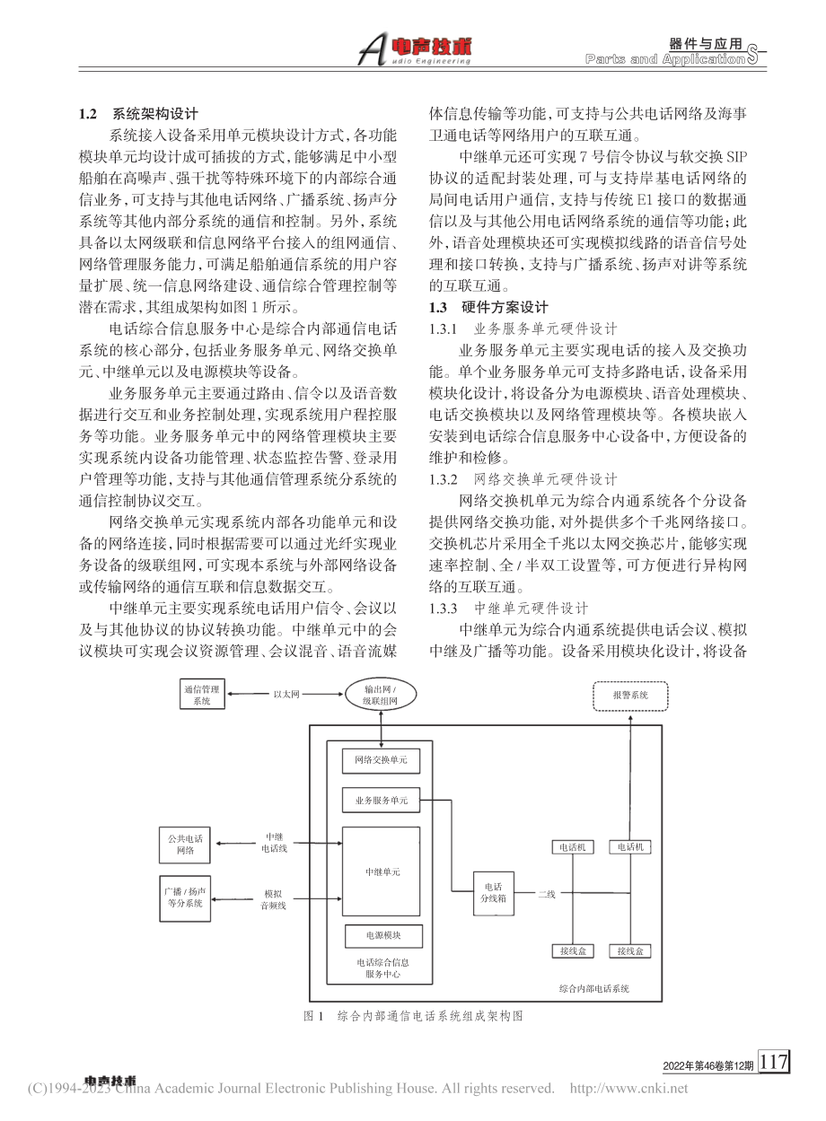 船舶综合内部电话通信系统设计与实现_燕翔.pdf_第2页