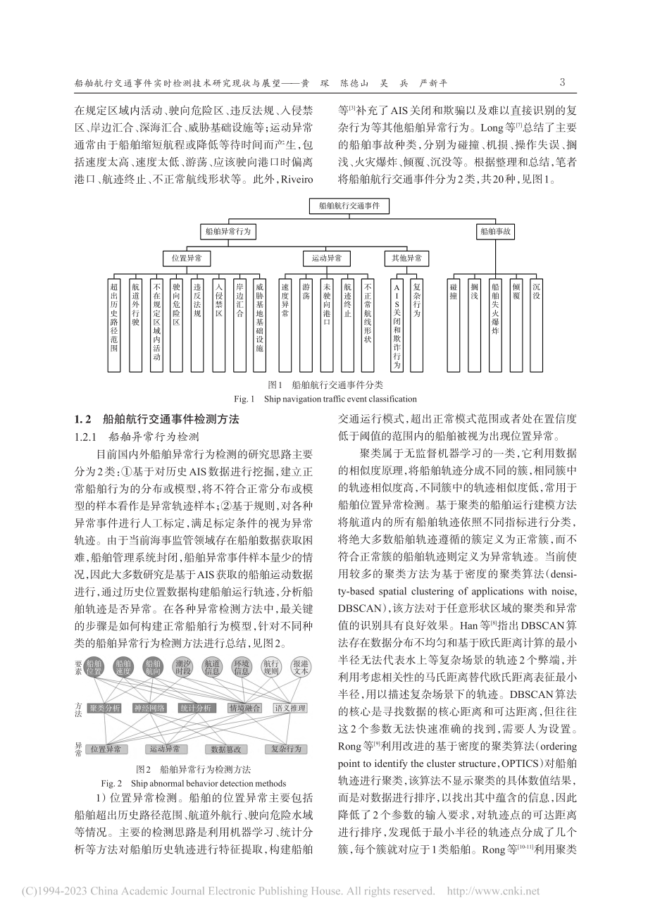 船舶航行交通事件实时检测技术研究现状与展望_黄琛.pdf_第3页