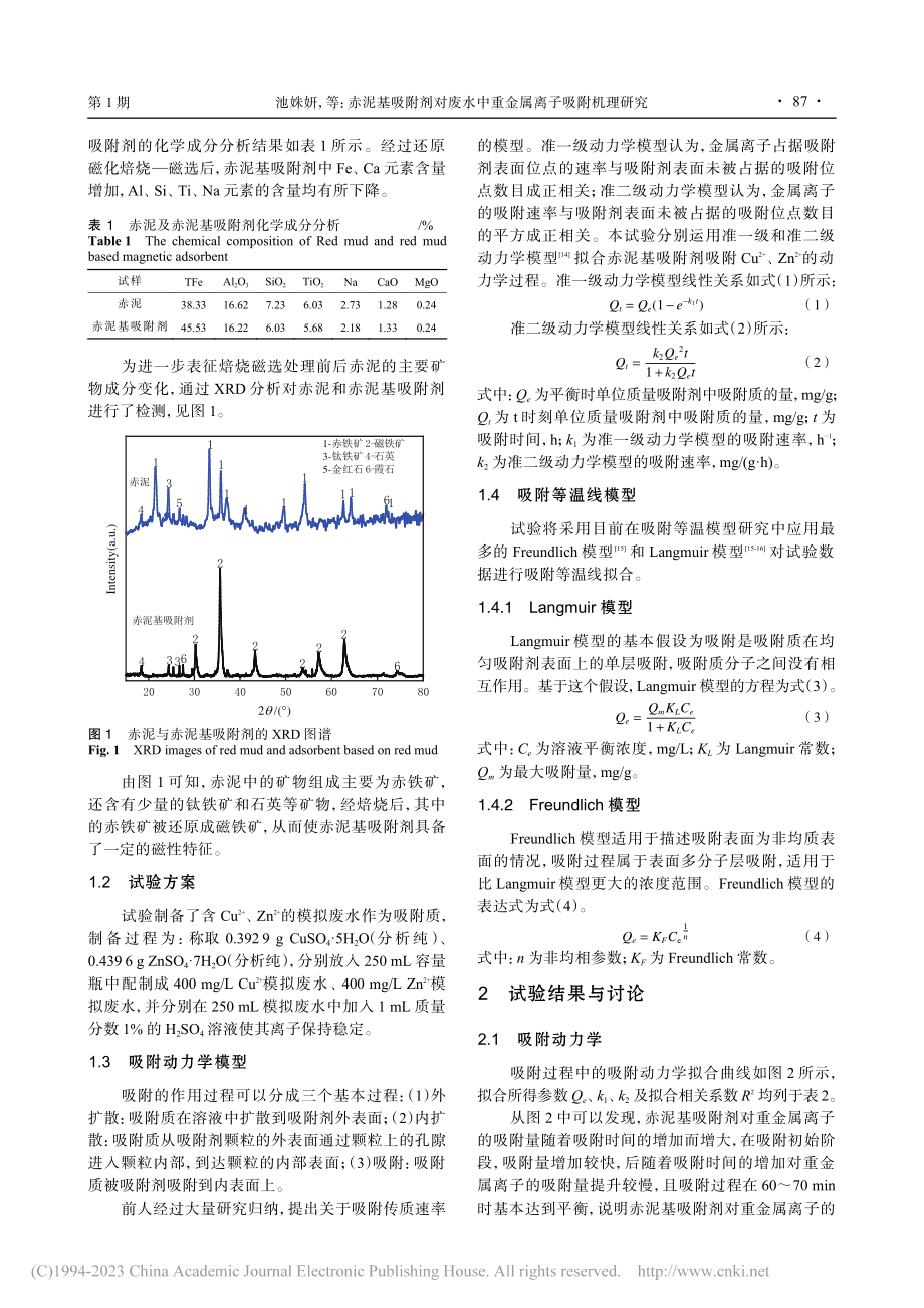 赤泥基吸附剂对废水中重金属离子吸附机理研究_池姝妍.pdf_第2页