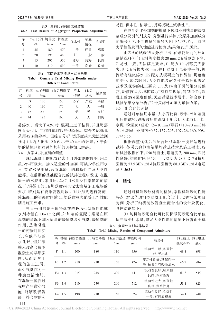 纯机制砂混凝土配合比的设计及优化_张兴.pdf_第3页