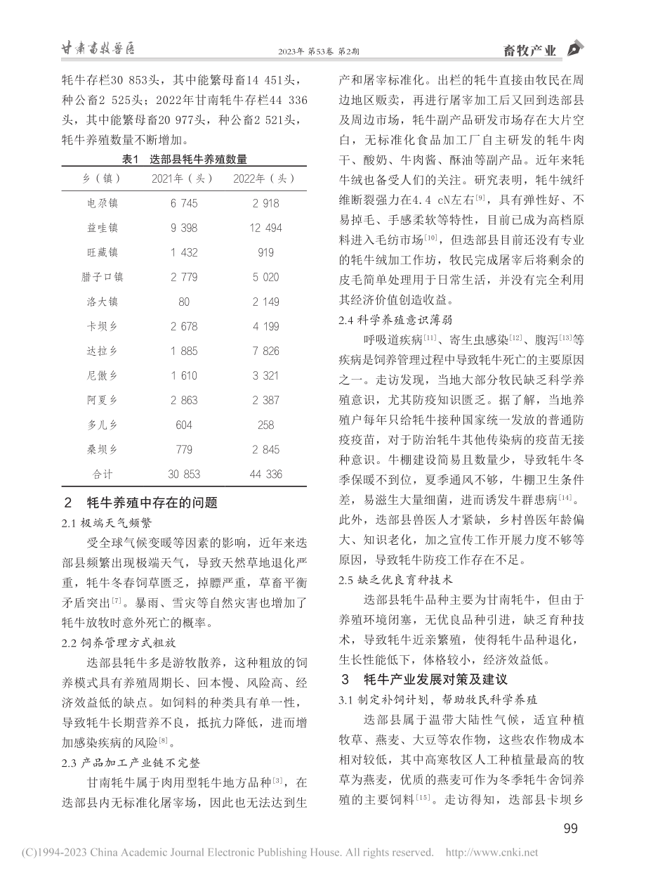 迭部县牦牛产业发展现状与建议_左子珍.pdf_第2页