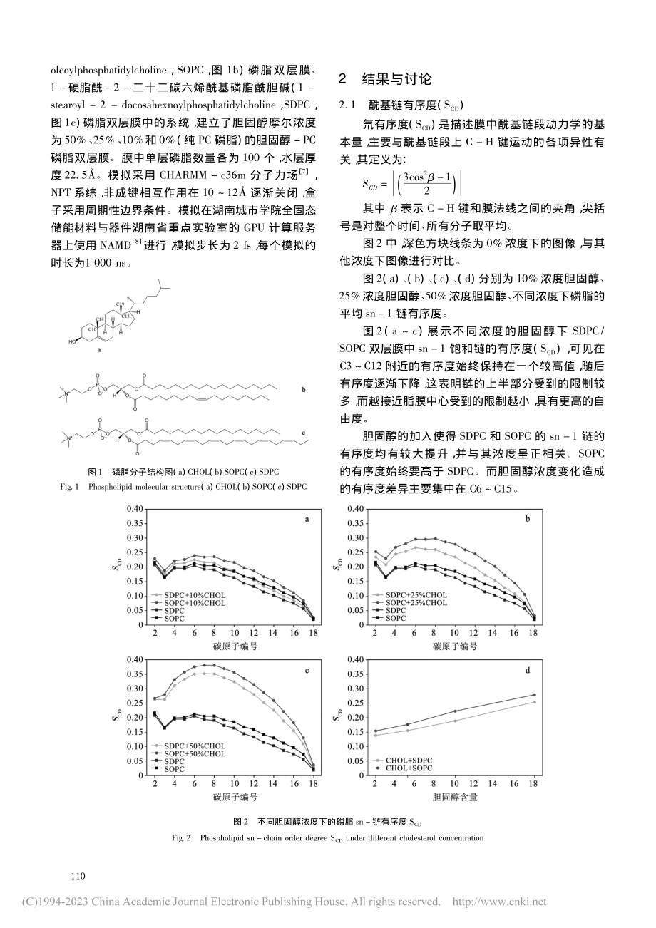 胆固醇与含PUFA磷脂作用的分子动力学影响研究_周亮.pdf_第2页