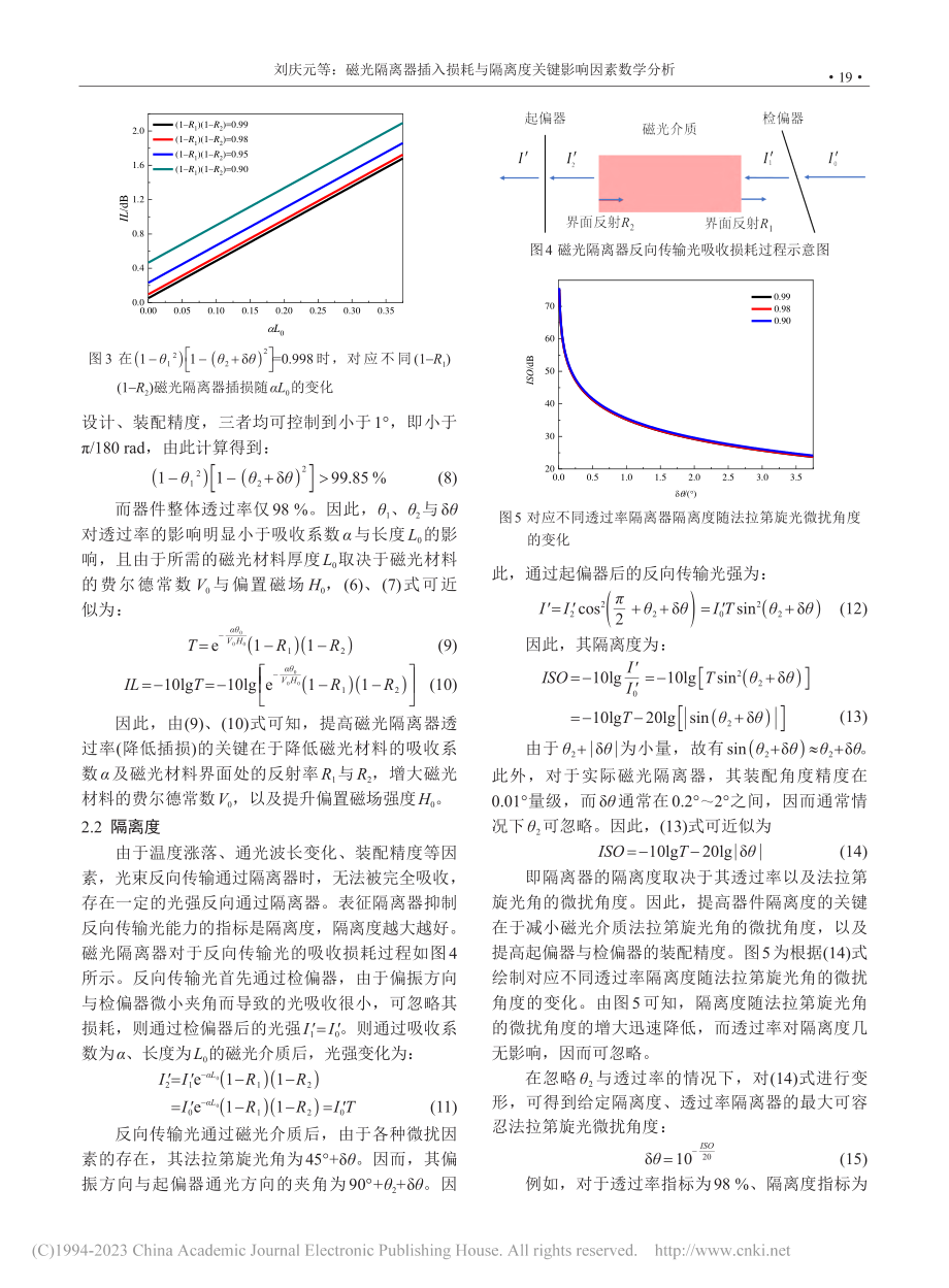 磁光隔离器插入损耗与隔离度关键影响因素数学分析_刘庆元.pdf_第3页