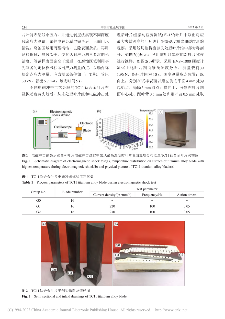 电磁冲击对TC11钛合金叶片疲劳性能的影响_孙倩.pdf_第3页