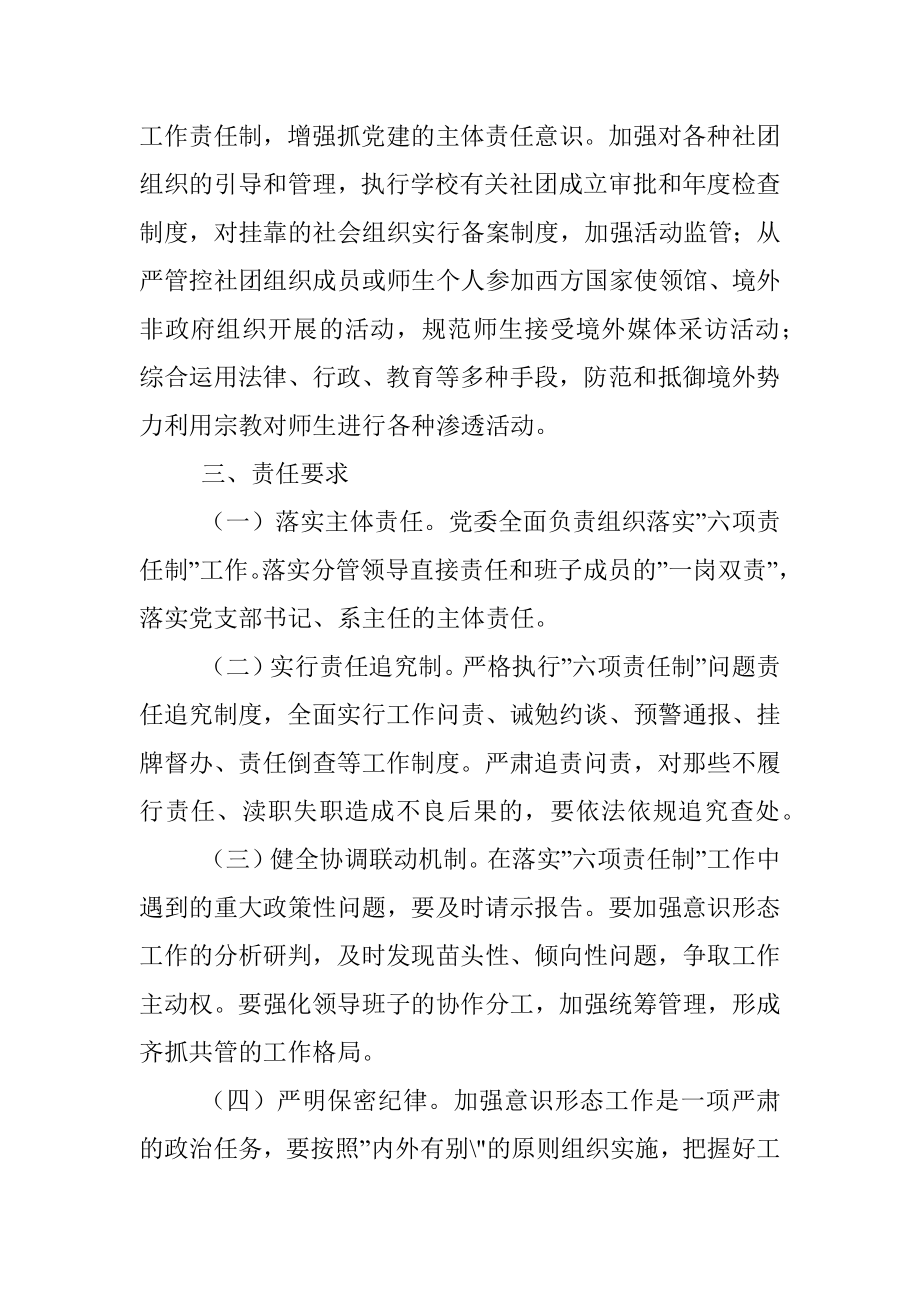 学院落实意识形态工作“六项责任制”责任书模板.docx_第3页