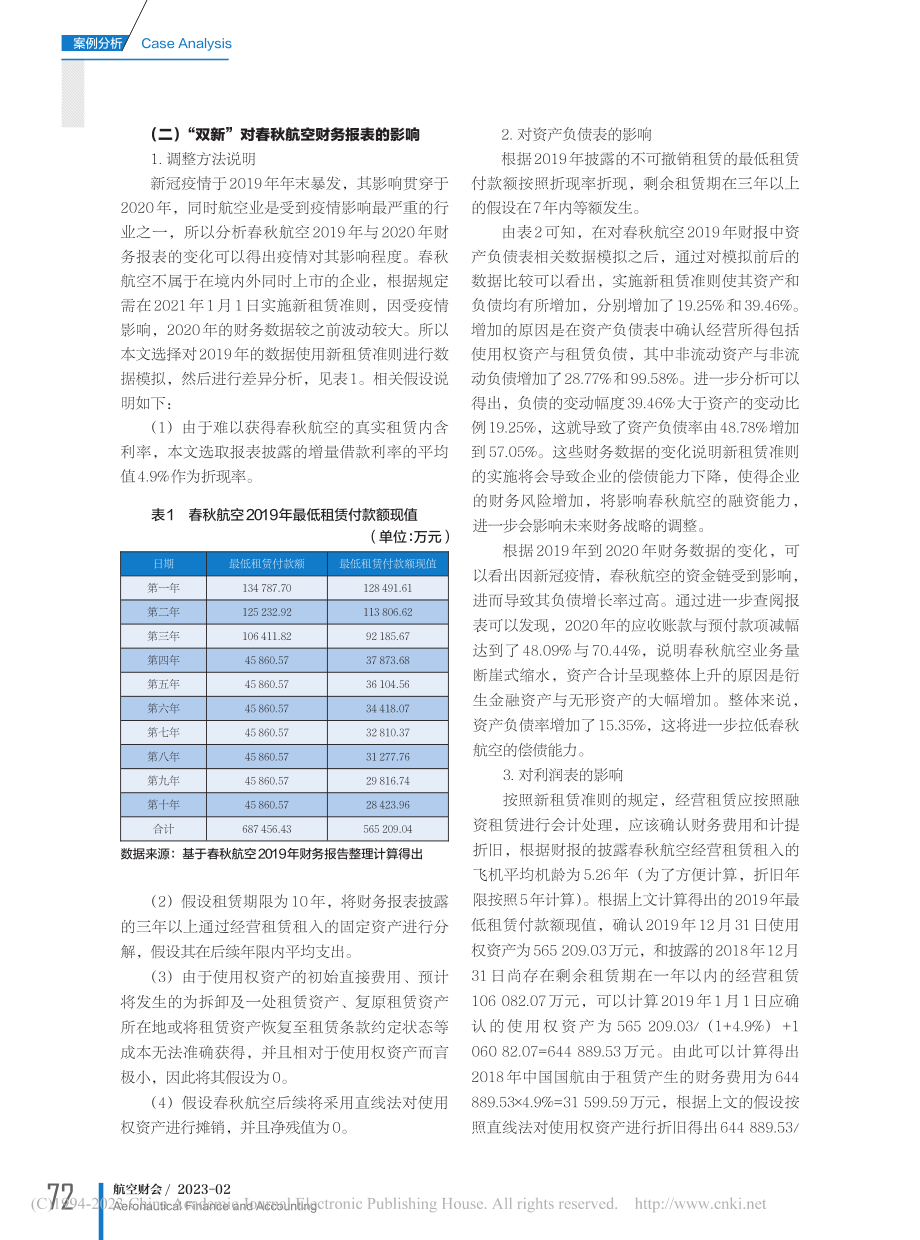 “双新”对春秋航空的财务影响及对策分析_蒋秋凡.pdf_第2页