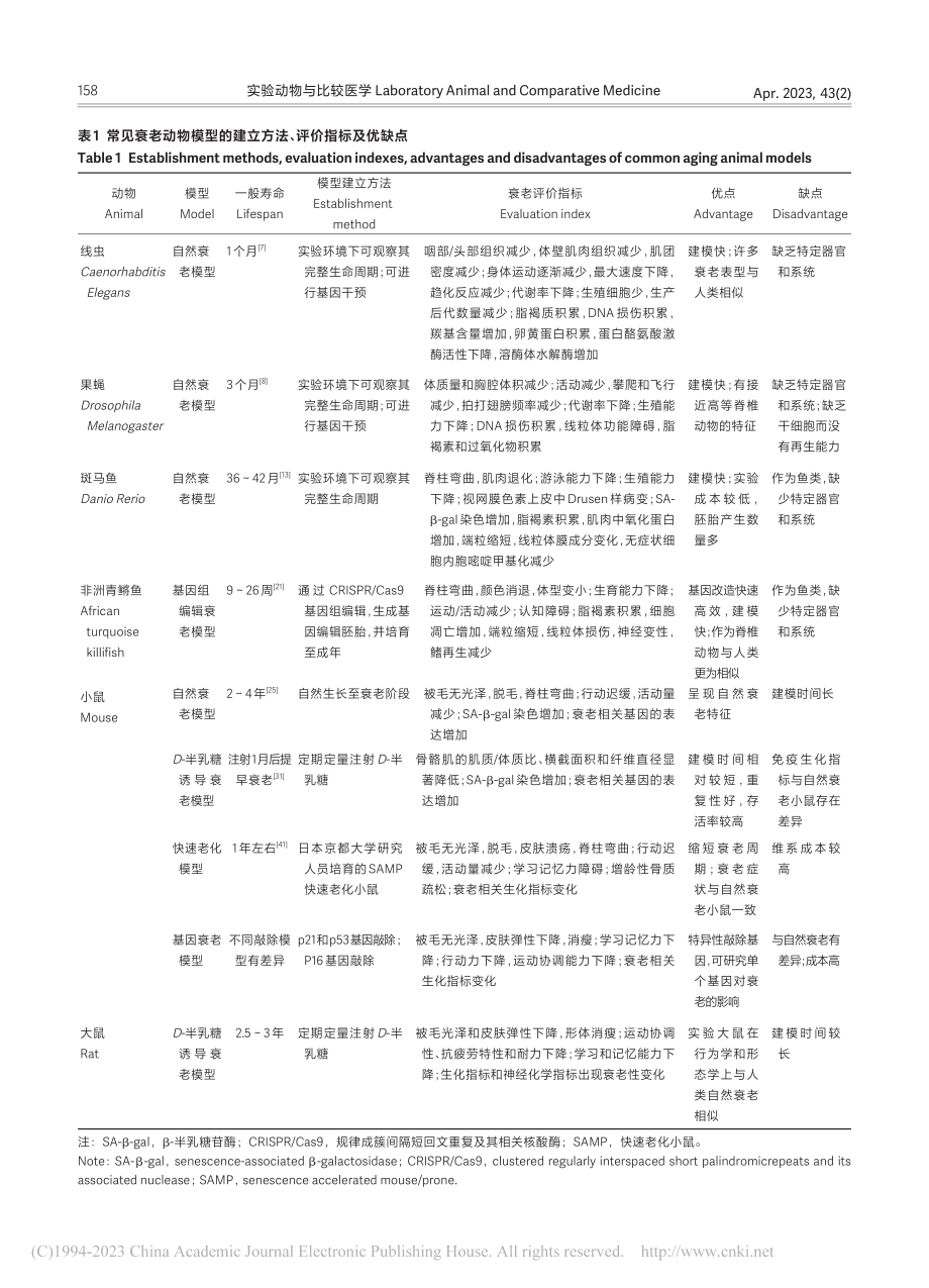 动物衰老模型的研究进展_尹丹阳.pdf_第3页