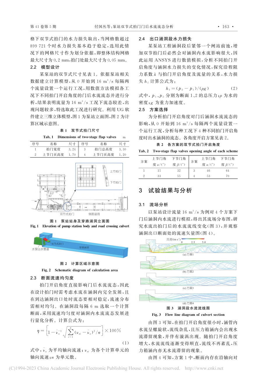 泵站双节式拍门门后水流流态分析_付国丛.pdf_第2页