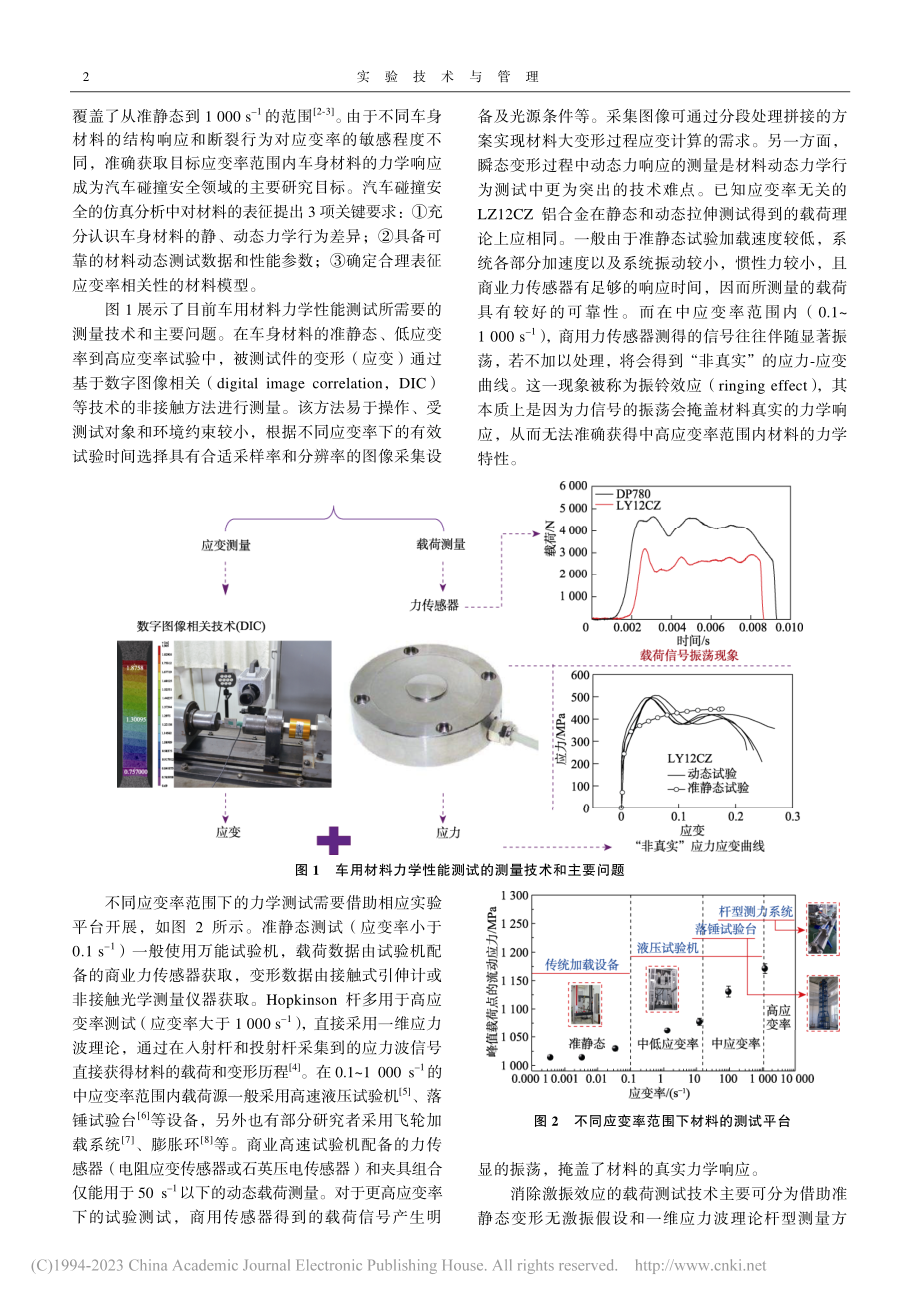 车用材料动态加载载荷测量技术研究进展_邢伯斌.pdf_第2页