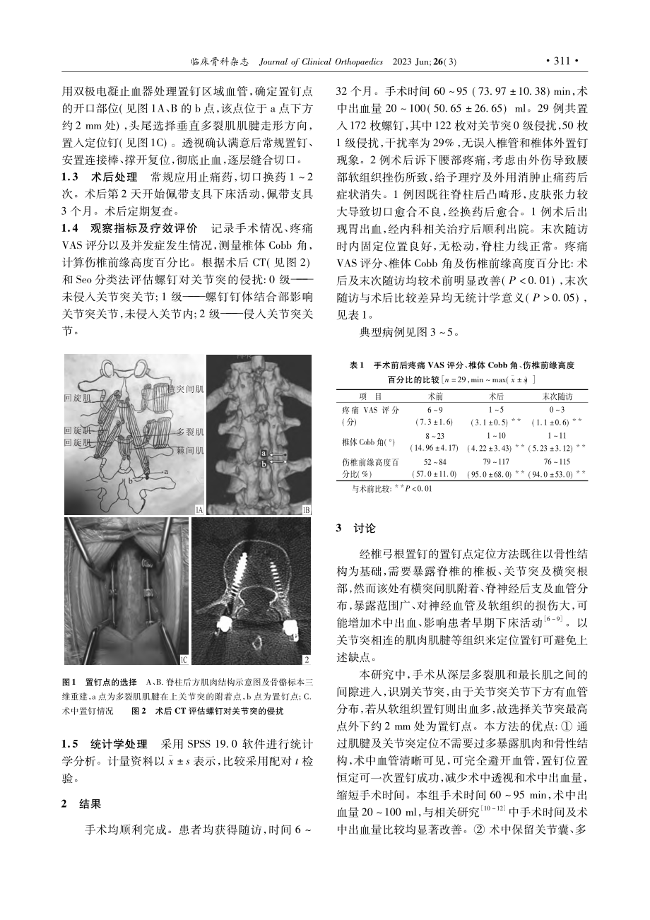 多裂肌肌腱定位法置钉治疗胸腰椎骨折_陈东.pdf_第2页