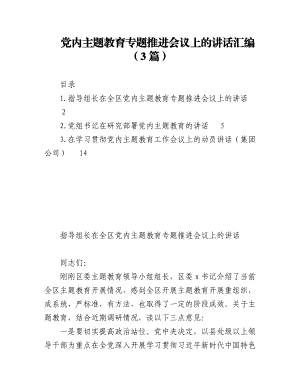 2023年（3篇）在党内主题教育专题推进会议上的讲话汇编.docx