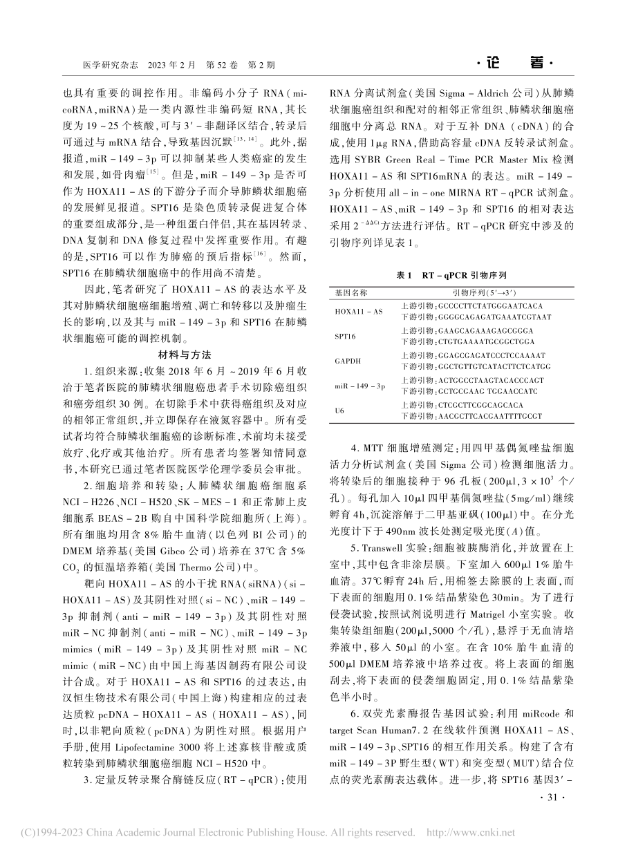 HOXA11-AS_miR...状细胞癌中的作用及机制研究_赵静.pdf_第2页