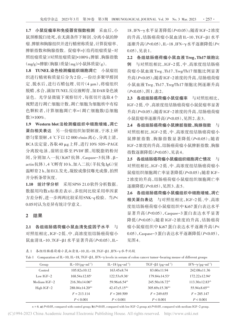 IGF-2通过调控Treg...进小鼠结肠癌细胞移植瘤生长_周红见.pdf_第3页