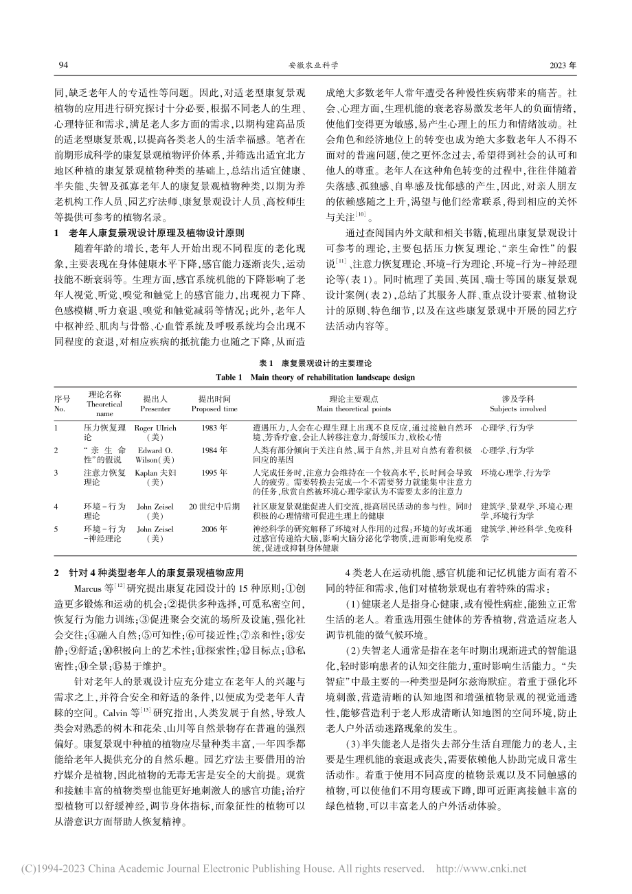 4种类型老年人康复景观植物应用研究_吴菲.pdf_第2页