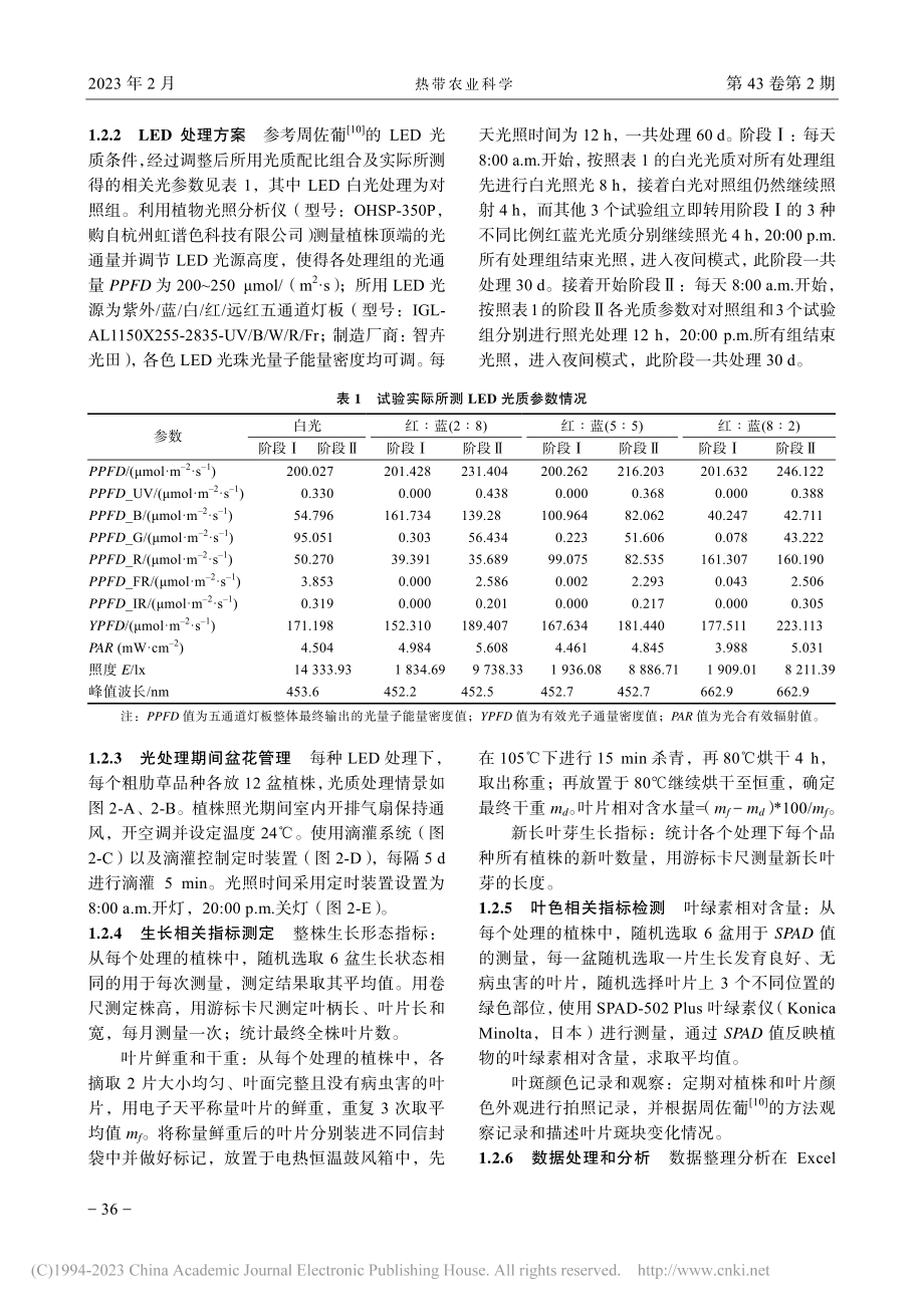 LED不同光质对盆栽粗肋草生长的影响_罗红辉.pdf_第3页