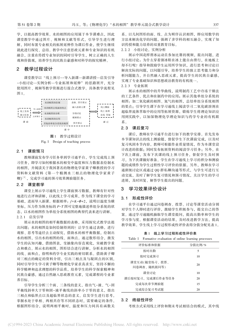 《物理化学》“水的相图”教学单元混合式教学设计_冯玉.pdf_第2页