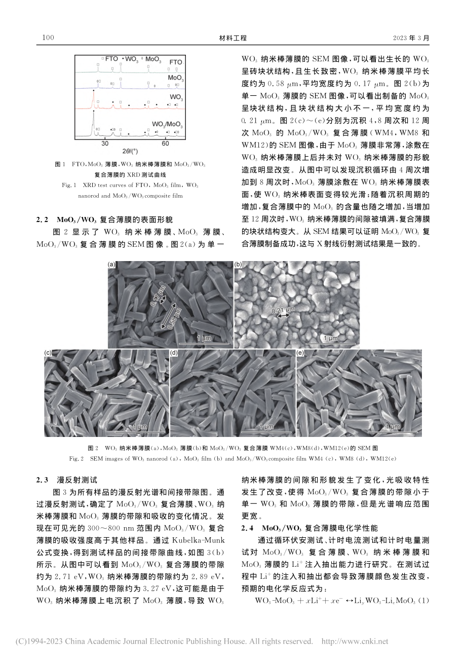 MoO_3_WO_3复合薄膜的制备及其电致变色性能_成明.pdf_第3页