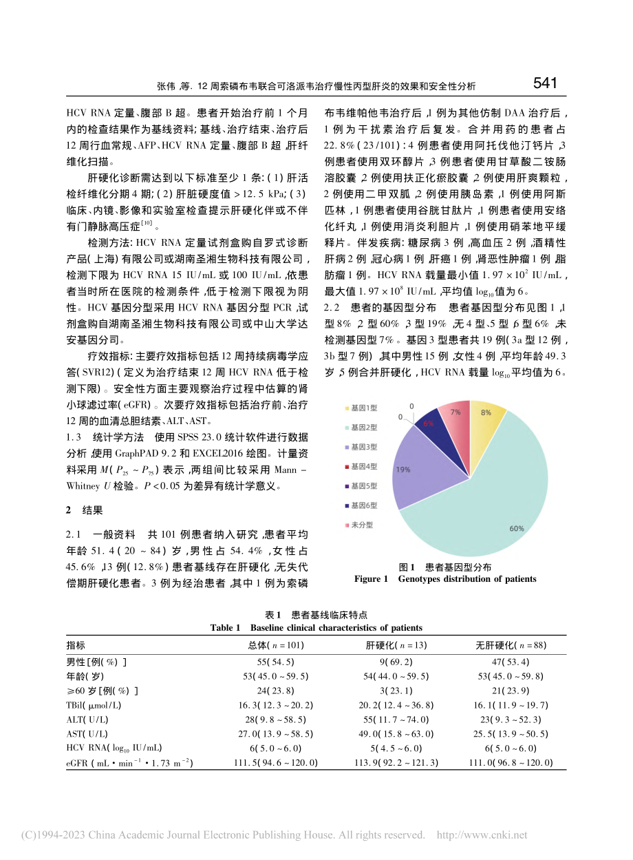 12周索磷布韦联合可洛派韦...丙型肝炎的效果和安全性分析_张伟.pdf_第3页