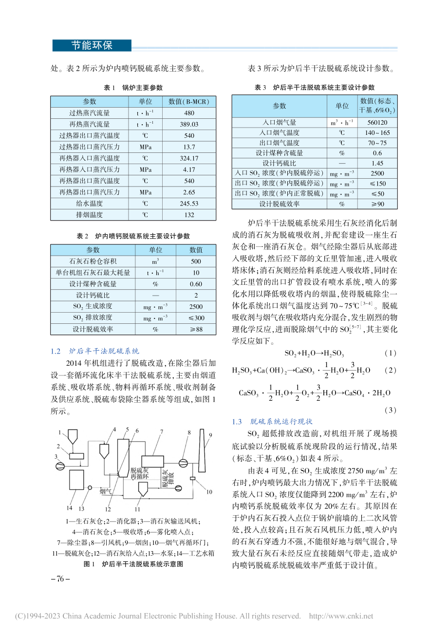 CFB锅炉SO_2超低排放技术改造与性能评价_邹阳军.pdf_第2页