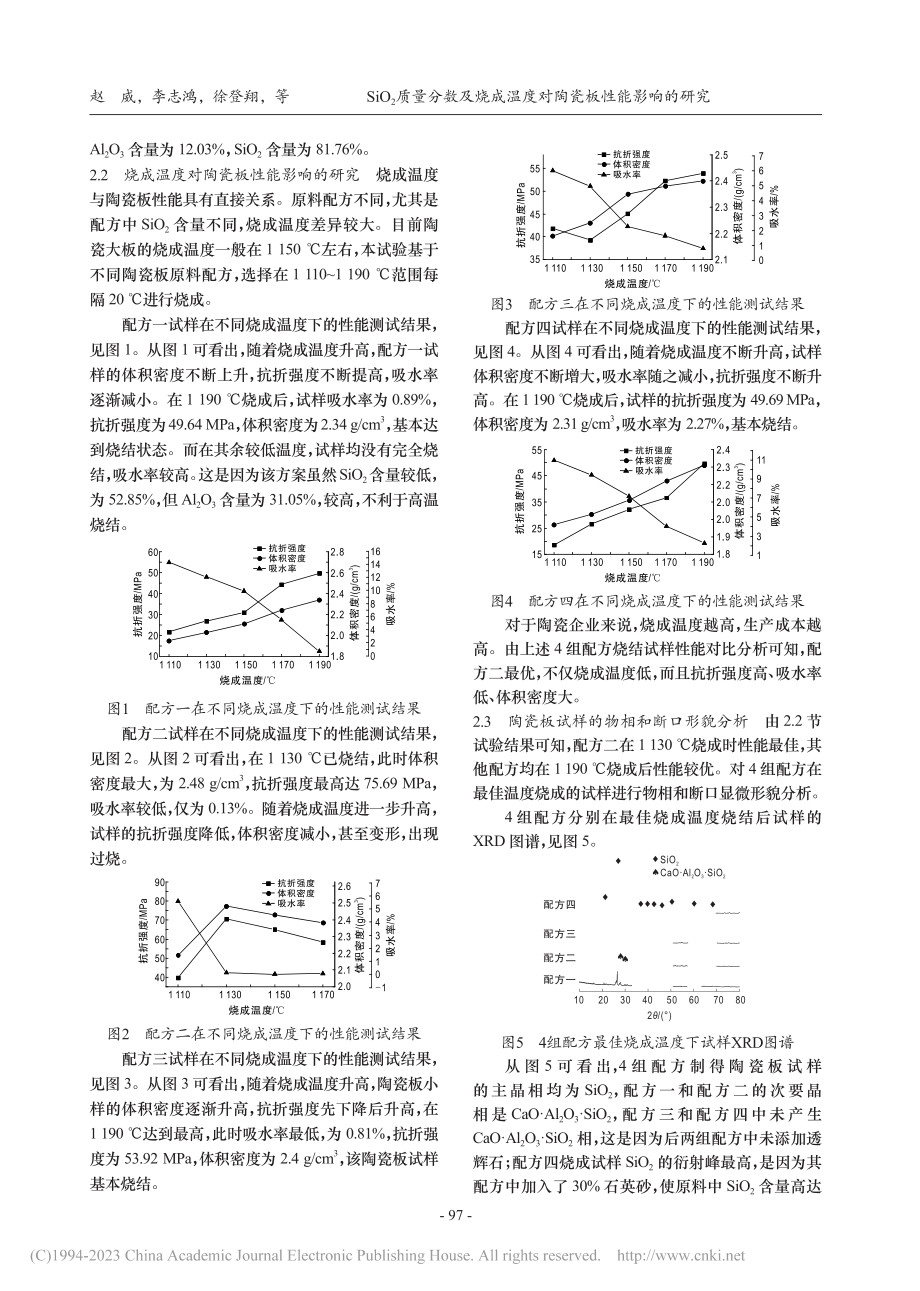 SiO_2质量分数及烧成温度对陶瓷板性能的影响_赵威.pdf_第3页