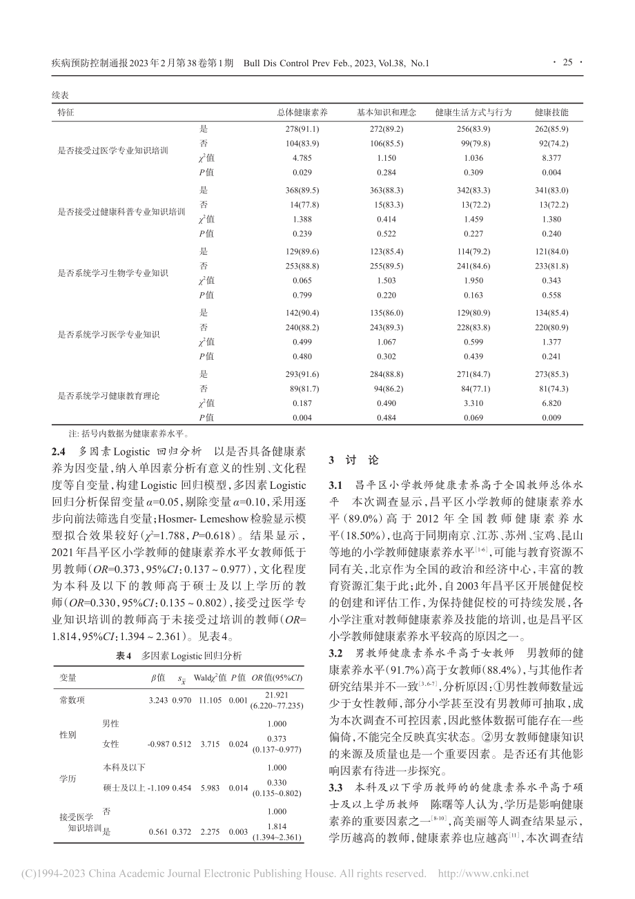 2021年北京市昌平区小学教师健康素养现状调查_黄艳丽.pdf_第3页