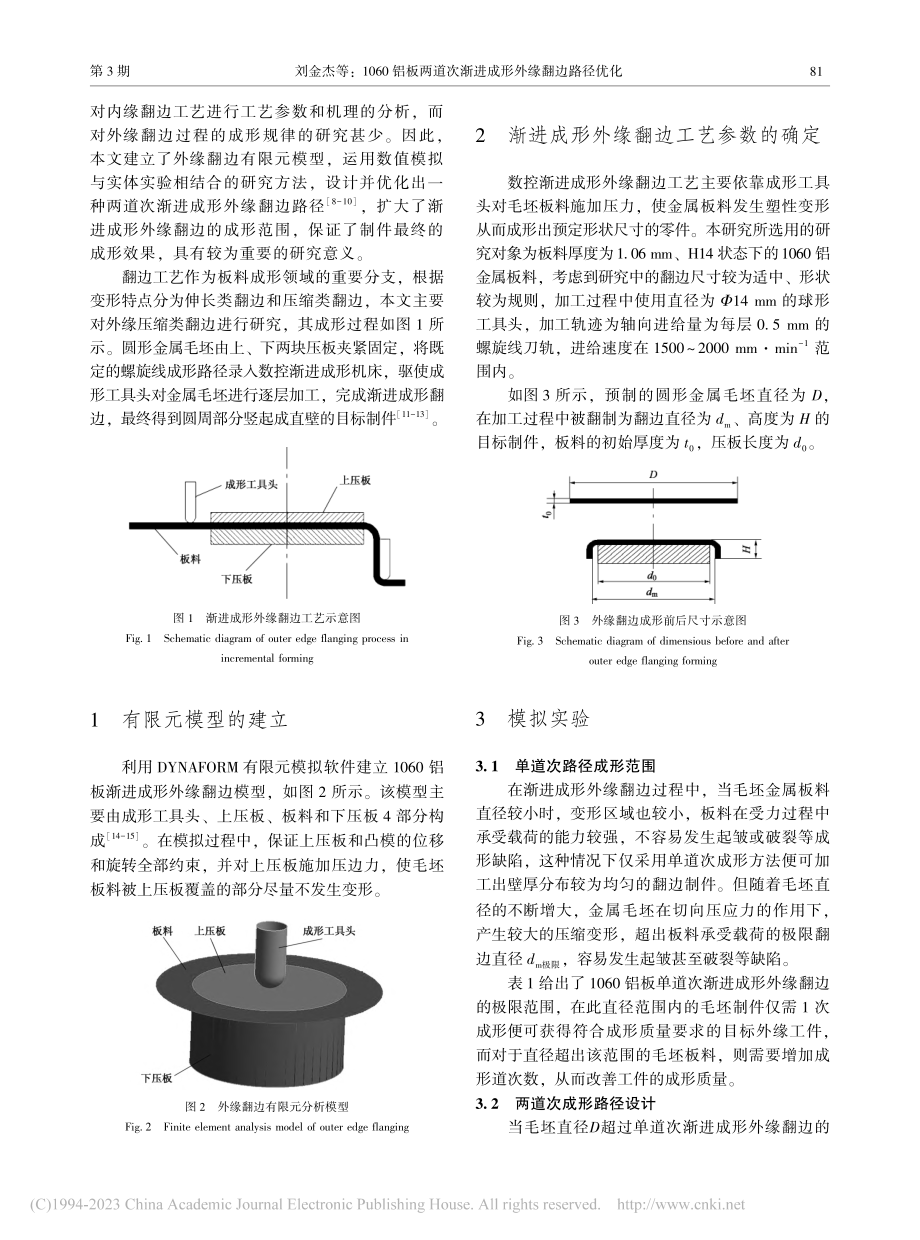 1060铝板两道次渐进成形外缘翻边路径优化_刘金杰.pdf_第2页