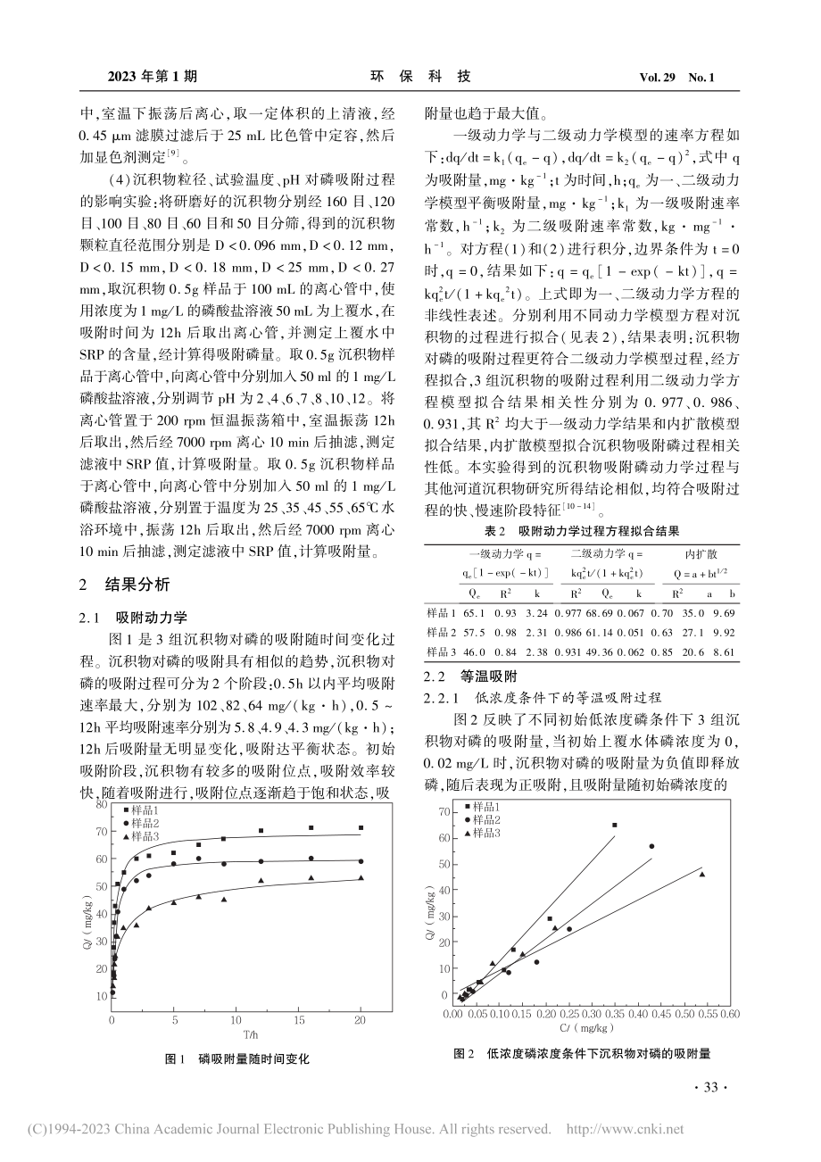 白鱼河表层沉积物吸附磷酸盐特征及影响因素_黄超.pdf_第3页