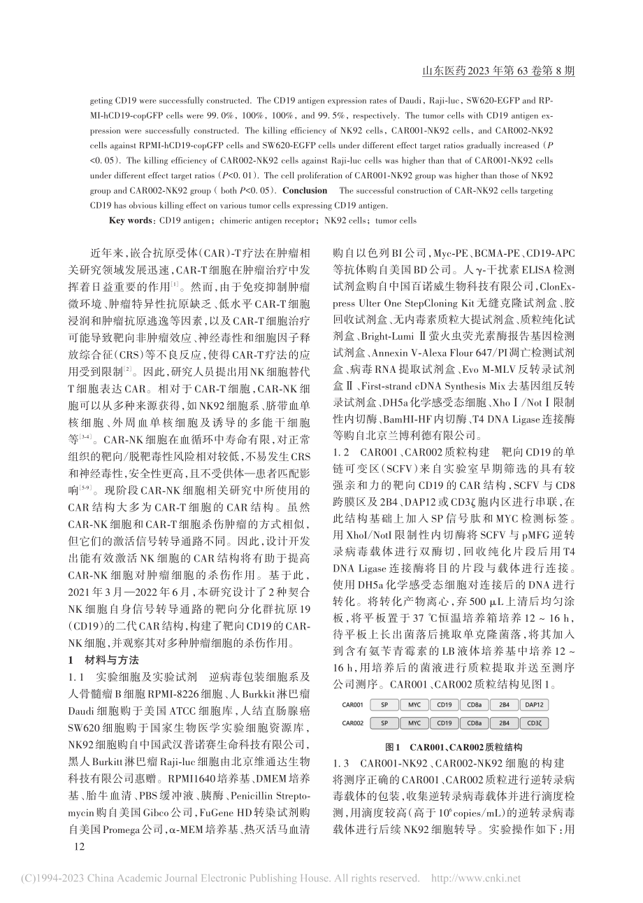 靶向CD19的CAR-NK...相关肿瘤细胞的杀伤作用观察_董宇曦.pdf_第2页