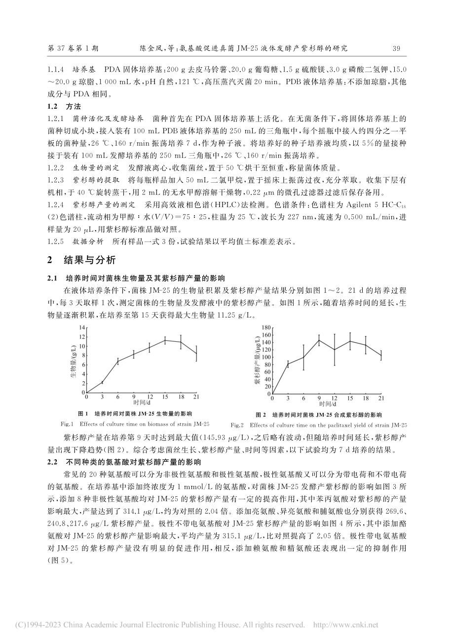 氨基酸促进真菌JM-25液体发酵产紫杉醇的研究_陈金凤.pdf_第3页