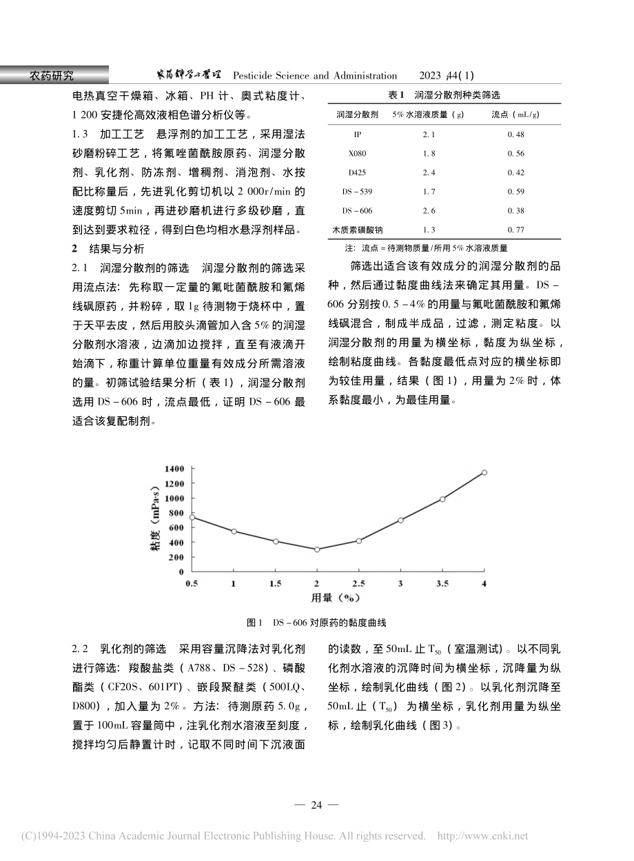 20%氟吡菌酰胺·氟烯线砜灌根剂的配方研究_马俊欢.pdf_第3页