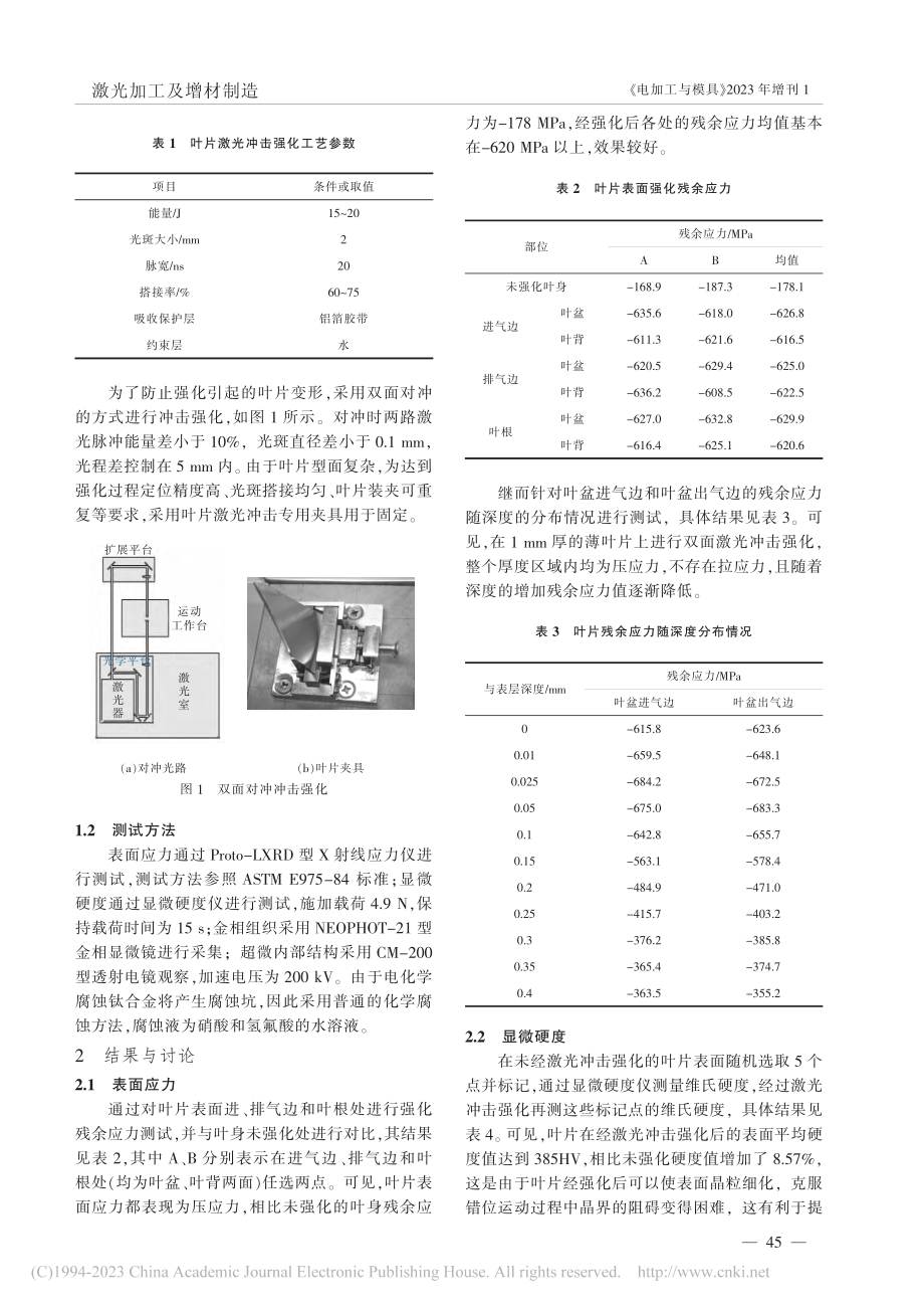 TA11航空发动机叶片激光冲击强化技术研究_郑刚.pdf_第2页