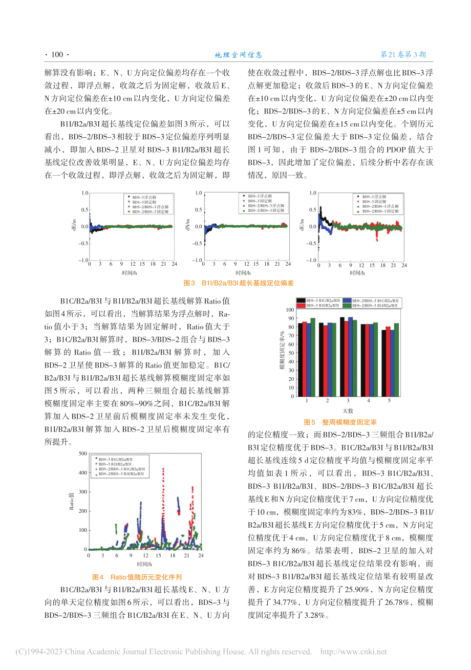 BDS-2对BDS-3三频超长基线单历元解算影响分析_魏永虎.pdf_第3页