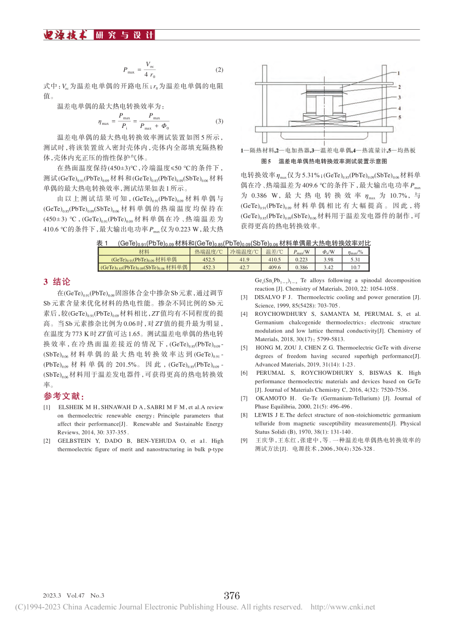 Sb元素掺杂对GeTe-PbTe材料热电性能的影响_陈媛媛.pdf_第3页