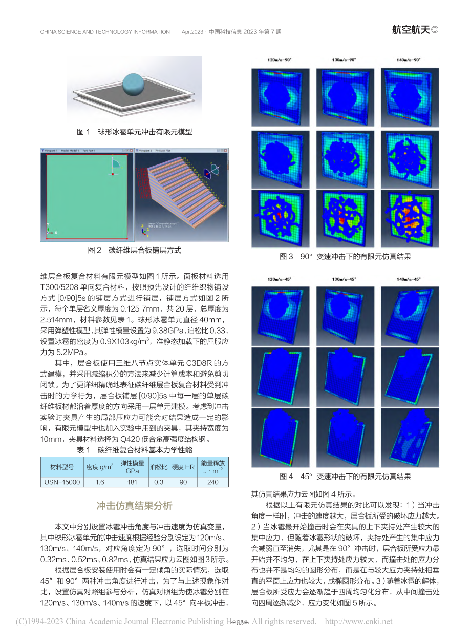 CFRP层合板受到冰雹冲击时的有限元分析_张吉兴.pdf_第2页