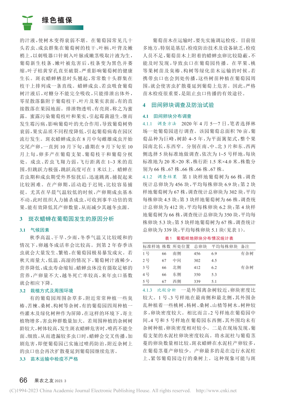 斑衣蜡蝉在葡萄园中的危害及防治技术措施_常希忠.pdf_第2页